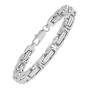 Men's Stainless Steel Square Byzantine Bracelet, 8.5"