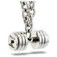 thumbnail image 1 of Men's Stainless Steel Stack Plate Dumbbell on Linked Chain Necklace-Phil 4:13 by Shields of Strength, 1 of 3