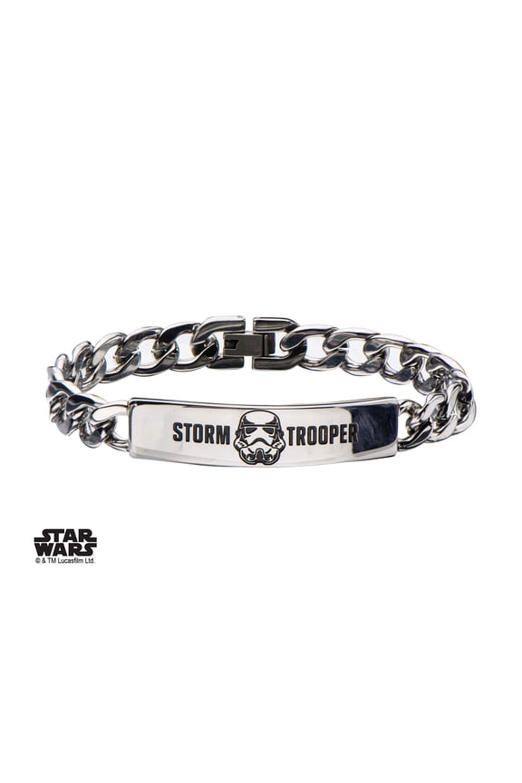 Men's Stainless Steel Star Wars Stormtrooper ID Curb Chain Bracelet