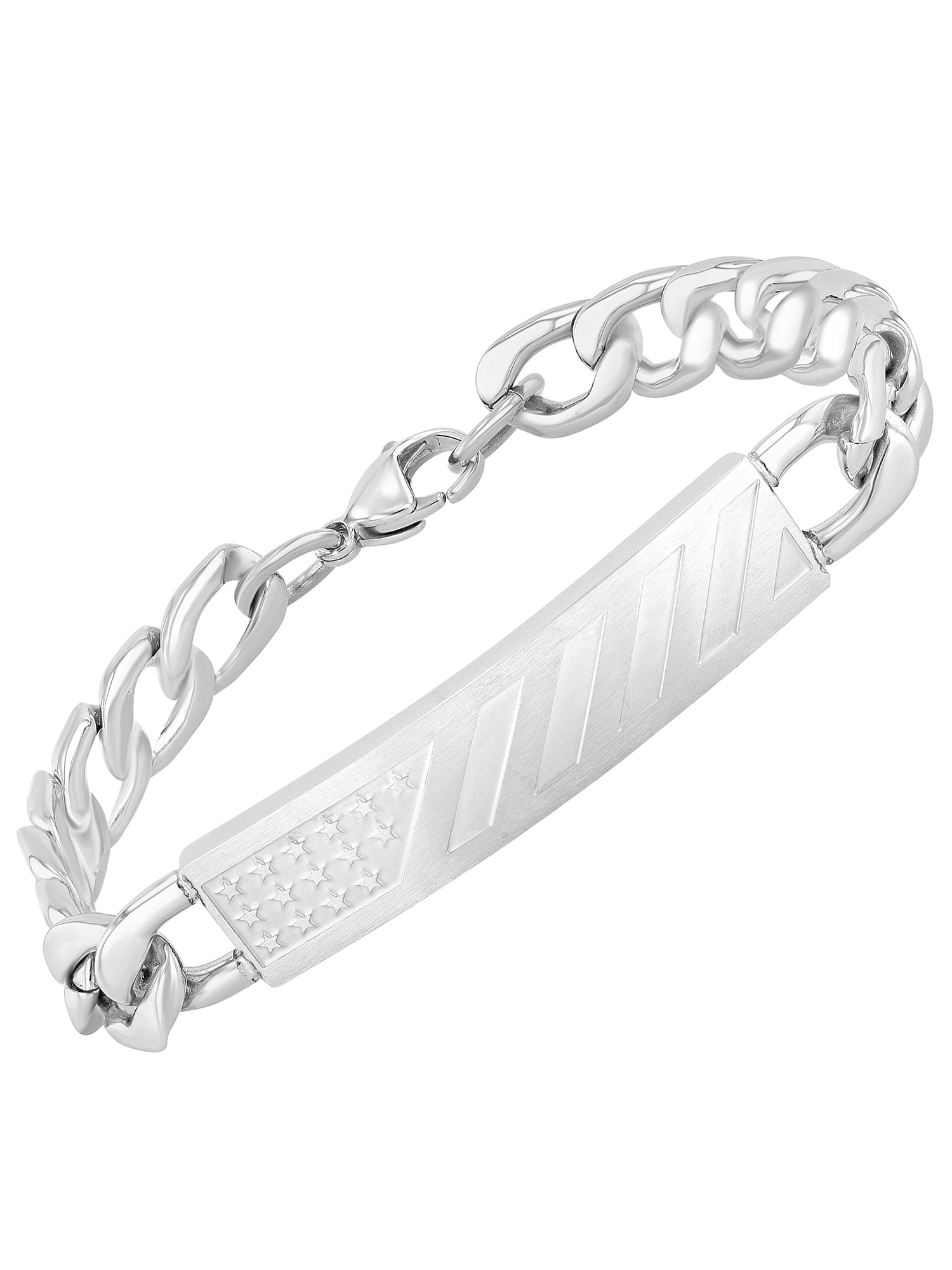 Men's Stainless Steel Stars and Stripes Bracelet - Believe by Brilliance