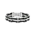 thumbnail image 1 of Men’s Stainless Steel Two Tone Wave Link Bracelet, 1 of 4