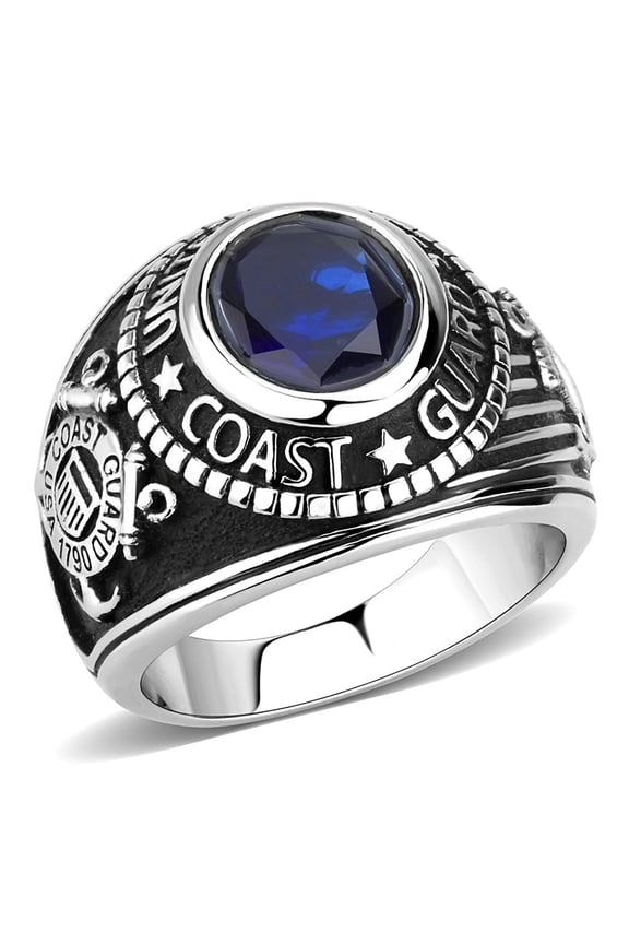 Men's Stainless Steel United States Coast Guard Military Ring