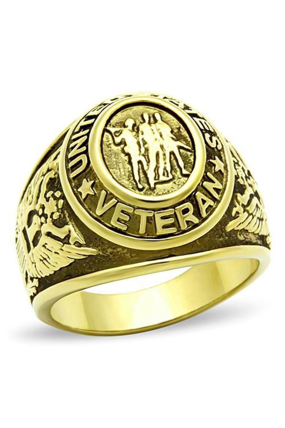 Men's Stainless Steel United States Veteran Military Ring