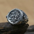 thumbnail image 1 of Men's Stainless Steel Vintage Anubis Egyptian Ring Jewelry Pharaoh Stamp Gothic, 1 of 9