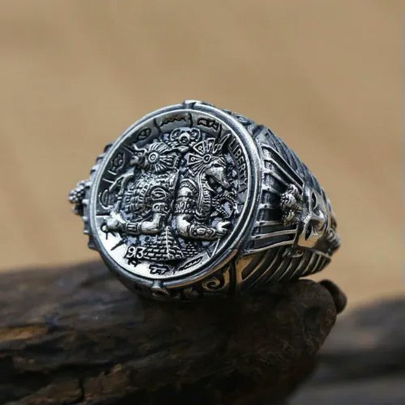 Men's Stainless Steel Vintage Anubis Egyptian Ring Jewelry Pharaoh Stamp Gothic