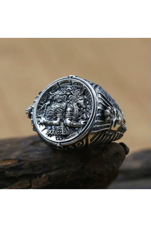 Men's Stainless Steel Vintage Anubis Egyptian Ring Jewelry Pharaoh Stamp Gothic
