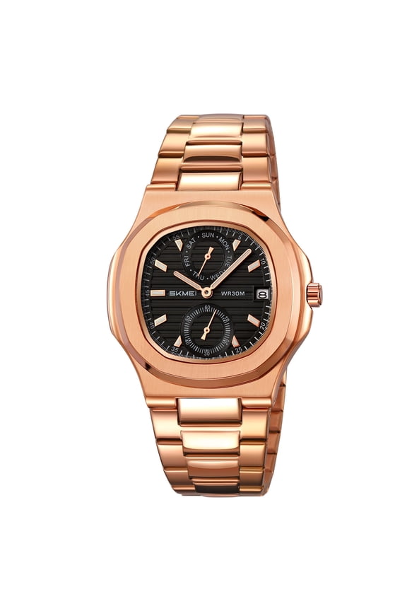 Men's Stainless Steel Watch, Waterproof Luminous Analog-Digital Timepiece Chronograph with Date Function, Business & Outdoor Sports Use