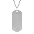 thumbnail image 1 of Men's Stainless Steel White Diamond Accent Cross Dog Tag Pendant Necklace Chain, 1 of 5