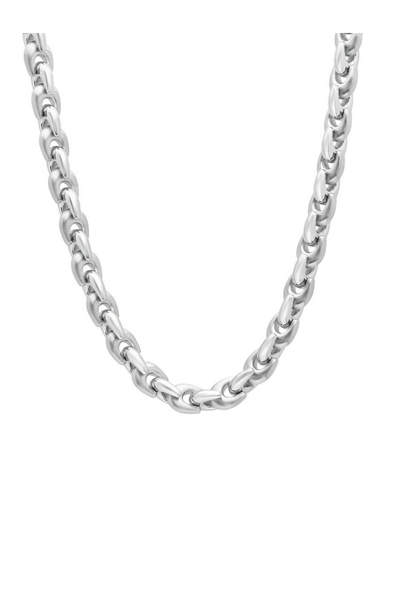 Mens Stainless Steel Wishbone Link Chain Necklace