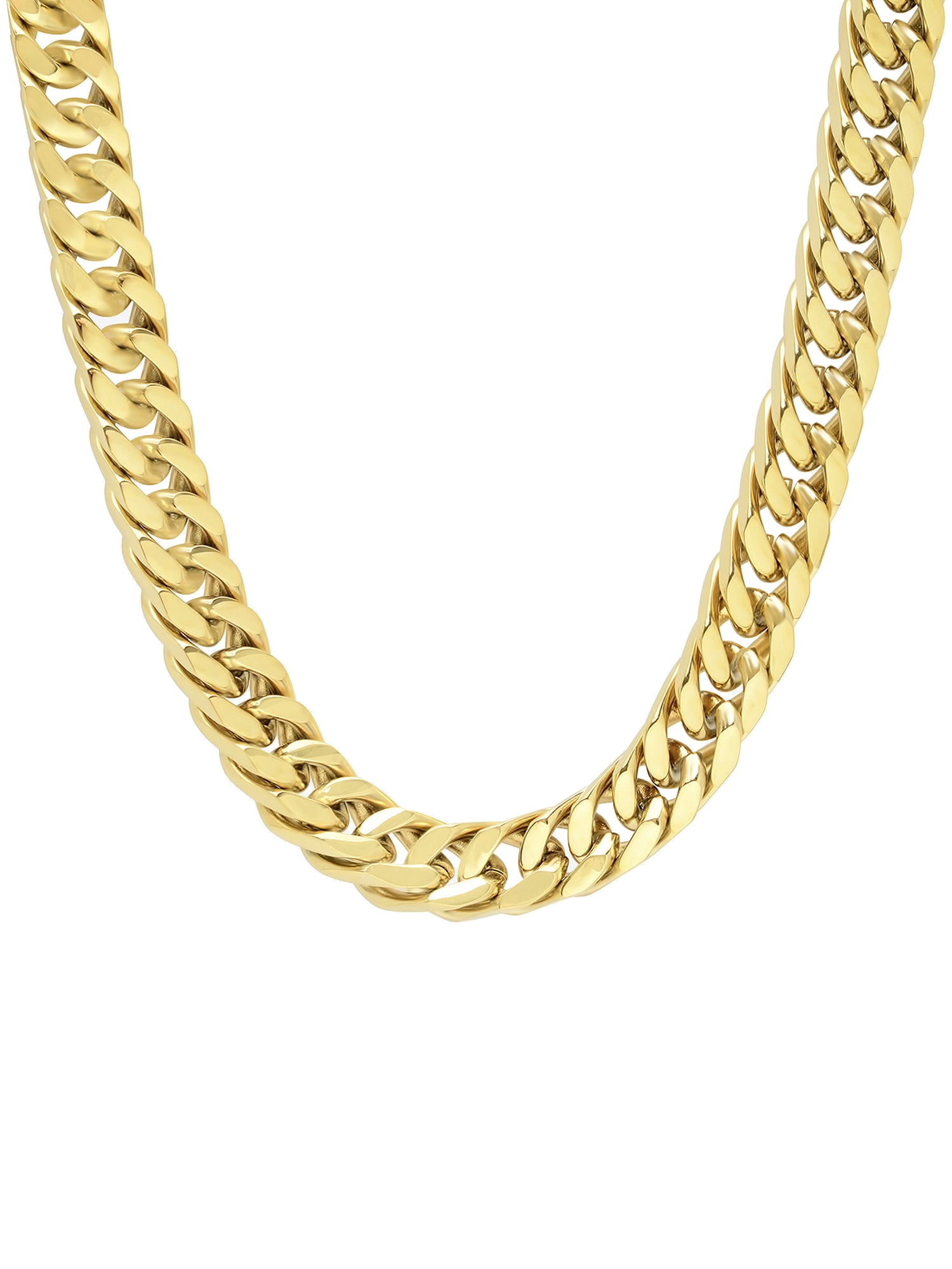Men’s Stainless Steel Yellow-Tone 9MM Curb Chain Necklace 22" - Brilliance Fine Jewelry