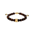 thumbnail image 1 of Men's Stainless Steel and Tiger’s Eye Bead Bolo Bracelet, 1 of 4