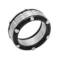 thumbnail image 1 of Men's Stainless Steel with Black IP-Plated Groove-Cut Ring, 1 of 4
