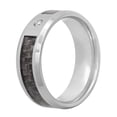 thumbnail image 1 of Men's Stainless Steel with Diamond Accent Gray Carbon Fiber Band, 8mm, 1 of 4
