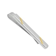Men's Stainless Steel with Yellow IP Tie Clip