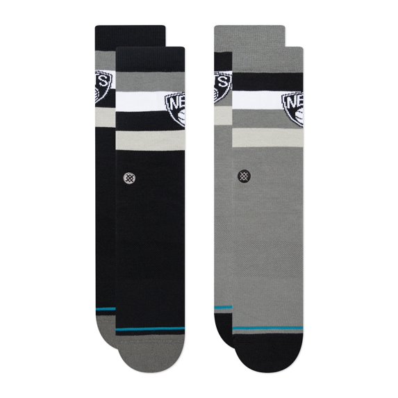 Men's Stance Brooklyn Nets Stripe Crew Socks Two-Pack