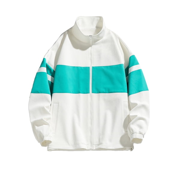 Men's Stand Collar Casual Jacket Lightweight Breathable Outdoor Fashion Loose Fit Coat Windbreaker