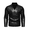 thumbnail image 1 of Motorcycle Stand Collar PU Leather, Outerwear Jacket (Men's), 1 of 13