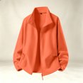 thumbnail image 1 of Men's Stand Collar Jacket Full Zip Long Sleeve Solid Jacket Fall Winter Loose Causal Jacket, 3XL, 1 of 5