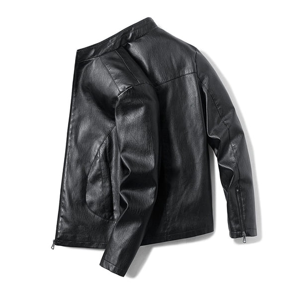 Men's Stand Collar Leather Motorcycle Jacket Lightweight Slim Fit Zip Up Outerwear Coat for Riding Workwear Men's Trench Coat Plus Size Winter Cardigan for Men