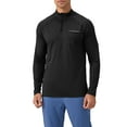 thumbnail image 1 of Men's Stand Up Collar Half Zipper Reflective Fitness Long Sleeve Quick Dry Running Top Black S, 1 of 7