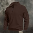 thumbnail image 1 of Men's Stand Up Collar Sweatshirt Half Zipper Long Sleeves Pockets Pullover Solid Color Sweatshirt Fall Winter, 1 of 8
