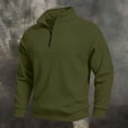 thumbnail image 1 of Men's Stand Up Collar Sweatshirt Half Zipper Long Sleeves Pockets Pullover Solid Color Sweatshirt Fall Winter, 1 of 8