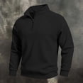 thumbnail image 1 of Men's Stand Up Collar Sweatshirt Half Zipper Long Sleeves Pockets Pullover Solid Color Sweatshirt Fall Winter, 1 of 8