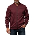 thumbnail image 1 of Men's Standard Full-Zip Fleece Mock Neck Midweight Sweatshirt with Pockets Fall Winter Spring Jacket, 1 of 6