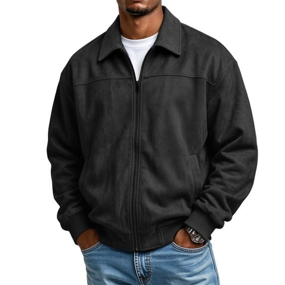 Men's Standard Full-Zip Midweight Sweatshirt with Pockets Fall Winter Spring Jacket