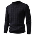 thumbnail image 1 of Men's Standing neck Sweater Waffle Patterned Long Sleeve Cable Knit Sweater, 1 of 5