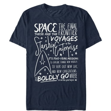 Men's Star Trek 5-Year Mission Text  Graphic Tee Black Large