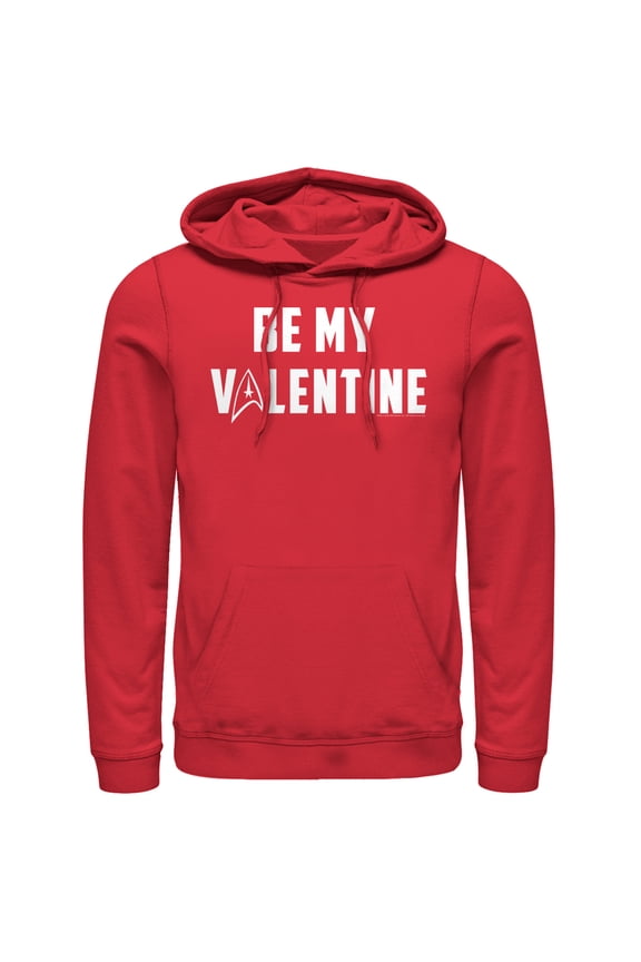 Men's Star Trek Be My Starfleet Valentine  Pull Over Hoodie Red Small