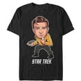 thumbnail image 1 of Men's Star Trek Captain Kirk Cartoon Hero  Graphic Tee Black 3X Large, 1 of 4