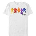 thumbnail image 1 of Men's Star Trek Captain's Spacecraft Rainbow Lineup  Graphic Tee White 3X Large, 1 of 4