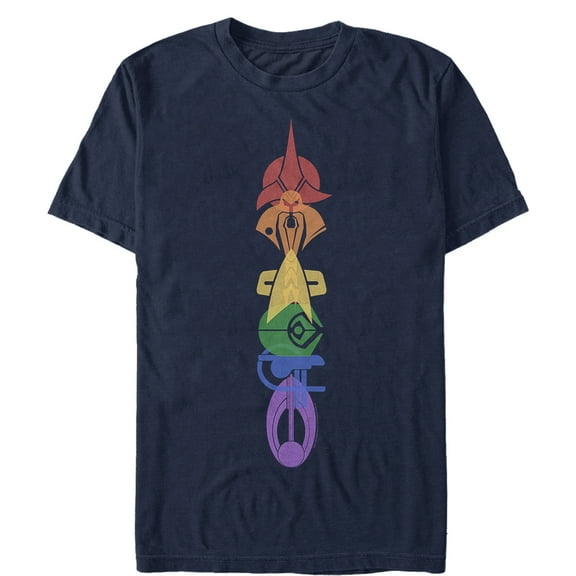 Men's Star Trek: Deep Space Nine DS9 Rainbow Unity Emblem Graphic Tee Navy Blue 2X Large