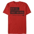 thumbnail image 1 of Men's Star Trek: Deep Space Nine Ferengi Rules Hear All Trust Nothing Graphic Tee Red 3X Large, 1 of 4