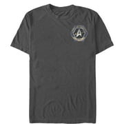 Mens Star Trek: Deep Space Nine Starfleet Command Certified Badge Graphic Tee Charcoal Large