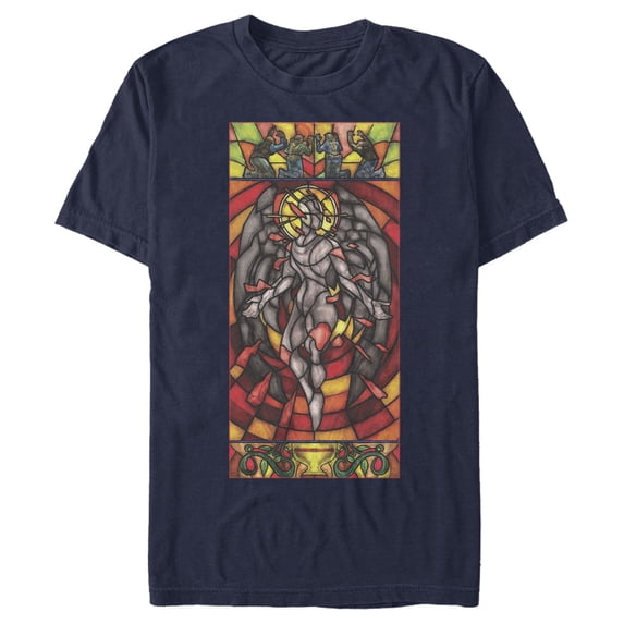 Men's Star Trek: Discovery Angel Stained Glass Print Graphic Tee Navy Blue 3X Large