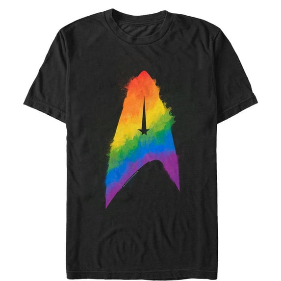 Men's Star Trek: Discovery Artistic Rainbow Starfleet Logo Graphic Tee Black Small