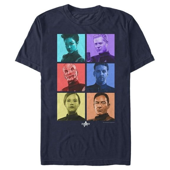 Men's Star Trek: Discovery Character Portraits  Graphic Tee Navy Blue Large