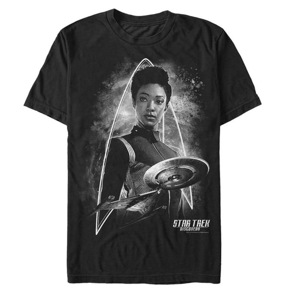 Men's Star Trek: Discovery Classic Black & White Michael Burnham Portrait  Graphic Tee Black Large