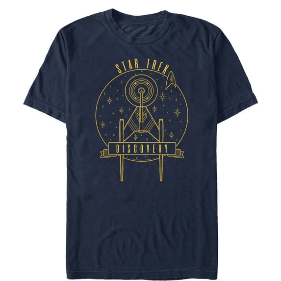 Men's Star Trek: Discovery Discovery Ship Outline Graphic Tee Navy Blue X Large