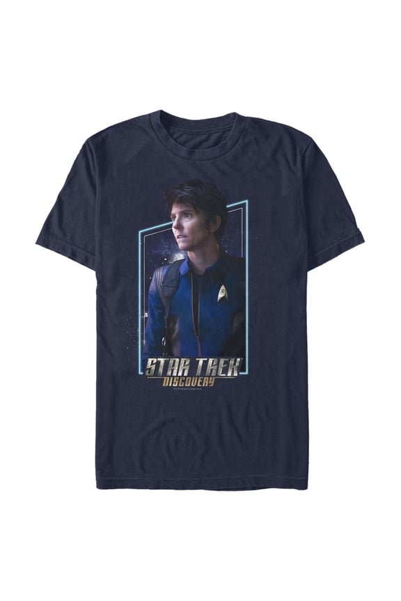 Men's Star Trek: Discovery Jett Reno Portrait Graphic Tee Navy Blue Medium