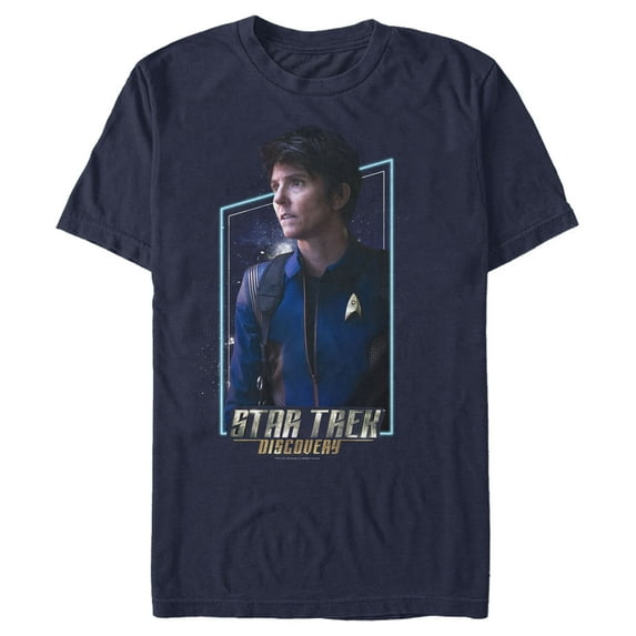 Men's Star Trek: Discovery Jett Reno Portrait Graphic Tee Navy Blue X Large