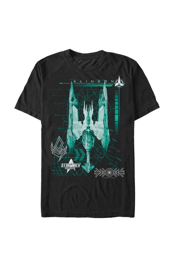 Men's Star Trek: Discovery Klingon Ship The Qatlh Graphic Tee Black Medium
