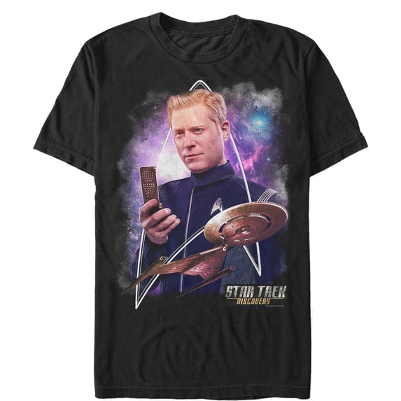 Men's Star Trek: Discovery Paul Stamets Galaxy Portrait Graphic Tee Black Medium