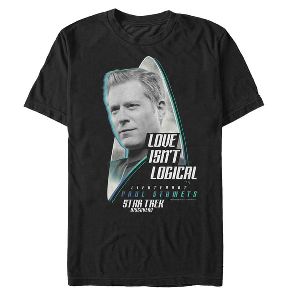 Men's Star Trek: Discovery Paul Stamets Love Isn't Logical  Graphic Tee Black X Large