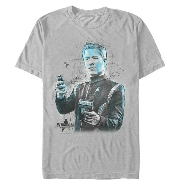 Men's Star Trek: Discovery Paul Stamets Portrait Graphic Tee Silver Small