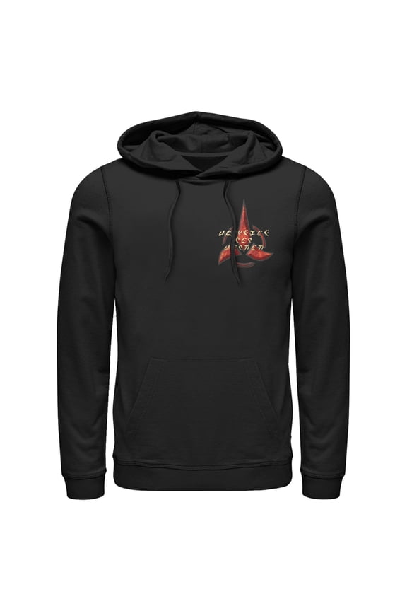Men's Star Trek: Discovery Pocket Klingon Emblem Pull Over Hoodie Black Large