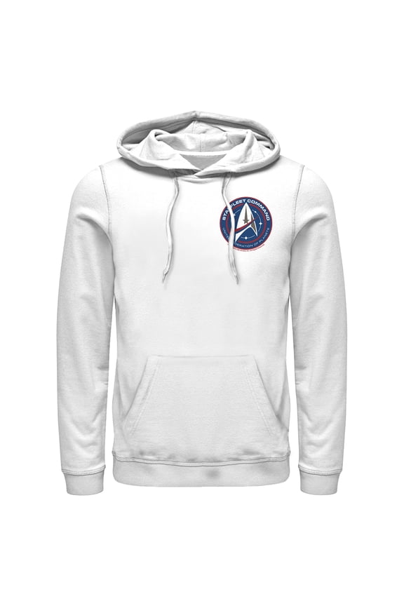 Men's Star Trek: Discovery Pocket United Federation of Planets Pull Over Hoodie White Small